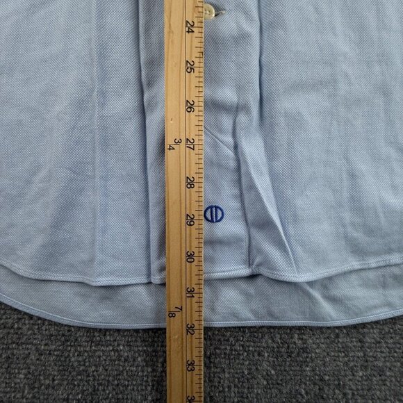 David Donahue Long Sleeve Button Up Shirt Men Cotton Trim Fit 16.5 34/35 Blue ** - Picture 4 of 16